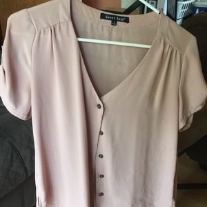 Pink polyester blouse